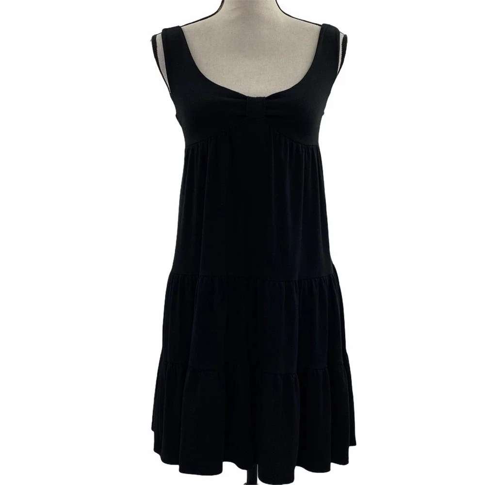 CATCH My I Black Smocked Ruffled Mini Dress Small - Picture 3 of 12